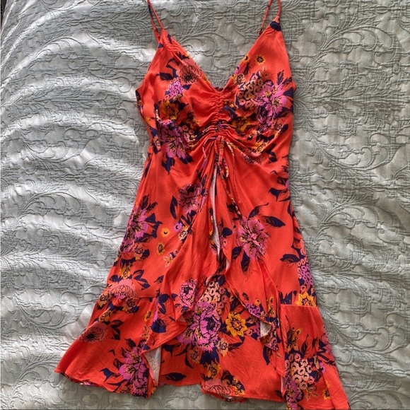 Free People Happy Heart Orange Floral Sundress - Picture 2 of 10